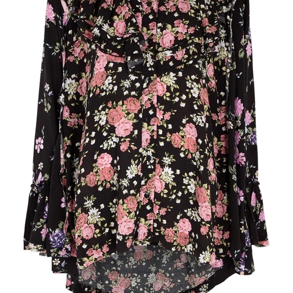 NWT Free People Black Floral Tunic Size M - Picture 3 of 12